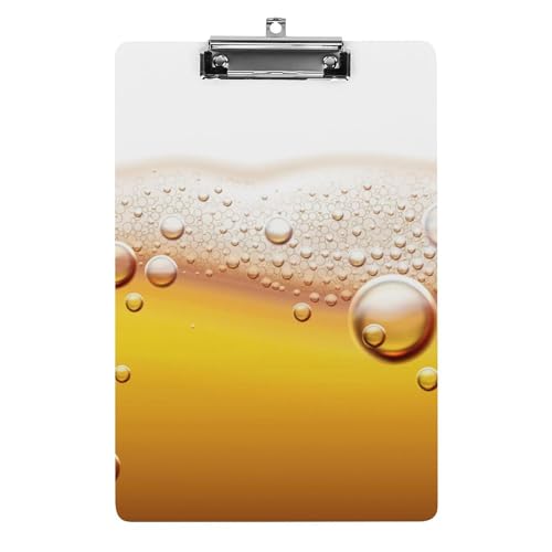 Lustiges Bier-Klemmbrett aus Acryl, niedliche Klemmbretter mit niedrigem Profil, Metall-Klemmbrett für Männer und Frauen von TSklpoqA