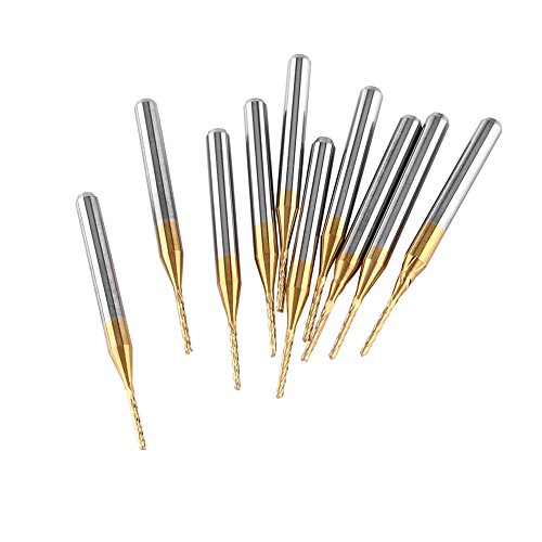 3,175 mm x 1 mm 10 Stück Fräser, Leiterplattenfräser, Hartmetallfräser für Fräser zum Fräsen von Löchern 3,175 mm x 1 mm 10 Stück Fräser, Leiterplattenfräser, Hartmetallfräser für Fräser zum Fräsen von Löchern von TTAMG