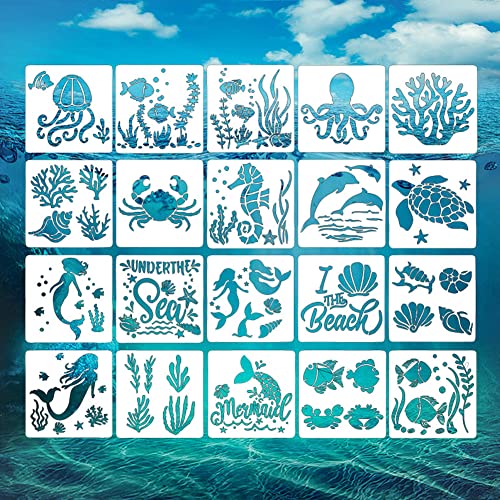 20 Stück Wiederverwendbare Schablonen, Malen Schablonen, Malschablone, Tiere Malen Schablone, Kinder Zeichenschablonen, 20 Tierformen, für DIY Handwerk Scrabooking Malen von TTBDDM