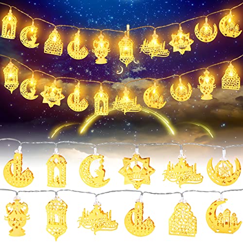 TTCOTOKE Ramadan Eid Lichterkette, 3M 20LEDs Muslim Ramadan Lichterkette, Ramadan Laternen Lichterkette Dekoration Ramadan Mond Stern Lichterkette für Außen Innen Garten Terrasse TTCOTOKE Ramadan Eid Lichterkette, 3M 20LEDs Muslim Ramadan Lichterkette, Ramadan Laternen Lichterkette Dekoration Ramadan Mond Stern Lichterkette für Außen Innen Garten Terrasse von TTCOTOKE