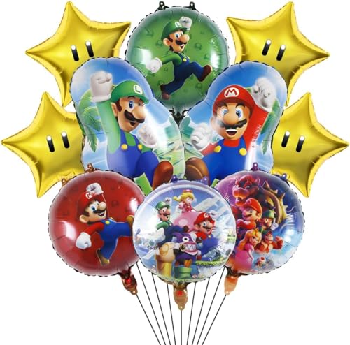 Luftballons Geburtstag, 10 Stück Folienballons Geburtstag Deko Luftballons Set, Folienballon Kinder, Luftballons Helium Ballons Geburtstag für Junge Mädchen Kindergeburtstag Party Dekoration von TTDCQQID