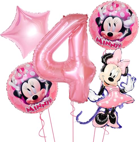 Luftballons Geburtstag 4 Jahre, Luftballons 4. Geburtstag Mädchen, Folienballon 4 Rosa für Mädchen Kinder Party Dekoration Luftballons Geburtstag 4 Jahre, Luftballons 4. Geburtstag Mädchen, Folienballon 4 Rosa für Mädchen Kinder Party Dekoration von TTDCQQID
