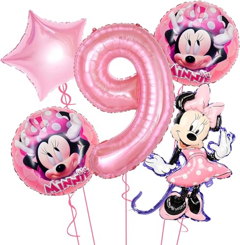 Luftballons Geburtstag 9 Jahre, Luftballons 9. Geburtstag Mädchen, Luftballons Geburtstag Mädchen, Folienballon 9 Rosa Kindergeburtstag Luftballons für Kinder Geburtstag Party Dekoration von TTDCQQID
