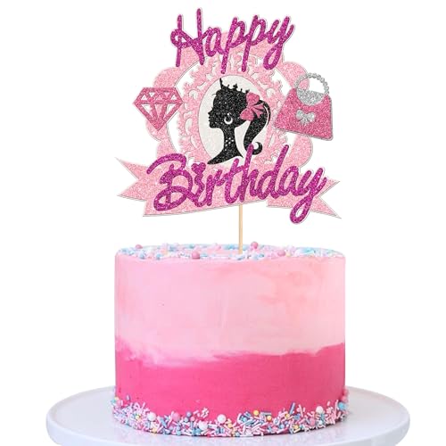 Tortendeko Mädchen, Tortendeko Rosa, Kuchendeko Geburtstag Mädchen, Happy Birthday Kuchen Deko, Cake Topper Geburtstag, Kuchen Dekorationen, Partydekorationen für Mädchen und Frauen (A) von TTDCQQID