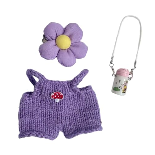 TTETTZ 3er Set Hosenträgerhosen für Puppen mit Haarnadel, Kleidung für 15–17 cm Große Puppen, Geschenke zu Feiertagen von TTETTZ