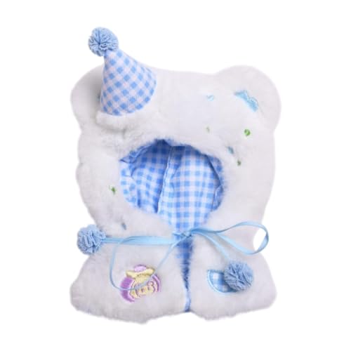 TTETTZ Dolls Cloak Doll Kleidung DIY süß für 15-17 cm Puppen Boy Puppen Miniaturkleidung mit Bärenohren weiche Accessoire Doll Kleidung, Blau von TTETTZ