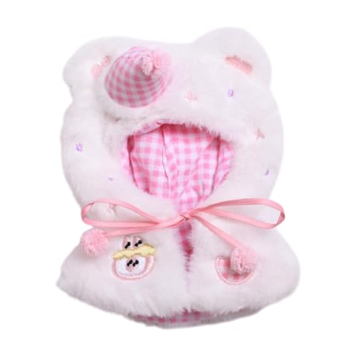 TTETTZ Dolls Cloak Doll Kleidung DIY süß für 15-17 cm Puppen Boy Puppen Miniaturkleidung mit Bärenohren weiche Accessoire Doll Kleidung, Rosa von TTETTZ