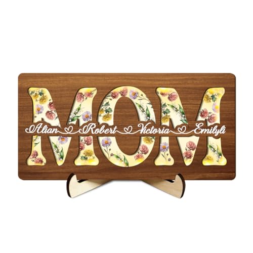 Personalisierter Holzrahmen mit LED-Geburtsmonat, Blumen, personalisierbarer Holzrahmen für Mutter, einzigartiges Geschenk für Mutter von Sohn, Tochter, Bilderrahmen aus Holz Personalisierter Holzrahmen mit LED-Geburtsmonat, Blumen, personalisierbarer Holzrahmen für Mutter, einzigartiges Geschenk für Mutter von Sohn, Tochter, Bilderrahmen aus Holz von TTFEVVGX