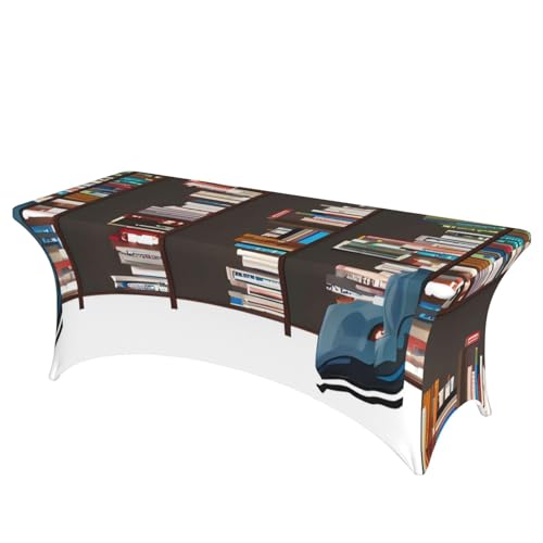 TTIGLHOH Bibliotheks-Bücherregal-Tischdecke für Standardtische, universelle rechteckige Tischdecke für Hochzeit, Bankett, Party TTIGLHOH Bibliotheks-Bücherregal-Tischdecke für Standardtische, universelle rechteckige Tischdecke für Hochzeit, Bankett, Party von TTIGLHOH