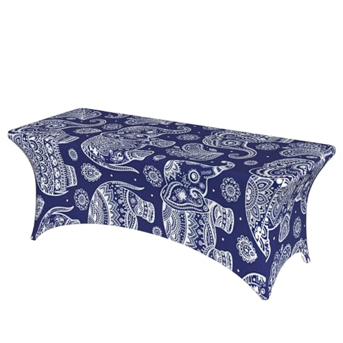 TTIGLHOH Boho-Elefanten-Tischdecke für Standardtische, universelle rechteckige Tischdecke für Hochzeit, Bankett, Party TTIGLHOH Boho-Elefanten-Tischdecke für Standardtische, universelle rechteckige Tischdecke für Hochzeit, Bankett, Party von TTIGLHOH