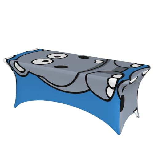 TTIGLHOH Cartoon-Nilpferd-Tischdecke für Standardtische, universelle rechteckige Tischdecke für Hochzeit, Bankett, Party TTIGLHOH Cartoon-Nilpferd-Tischdecke für Standardtische, universelle rechteckige Tischdecke für Hochzeit, Bankett, Party von TTIGLHOH