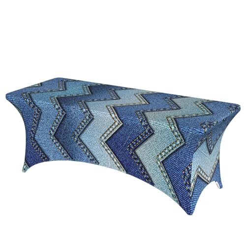 TTIGLHOH Denim-Tischdecke mit Farbverlauf für Standardtische, universelle rechteckige Tischdecke für Hochzeit, Bankett, Party TTIGLHOH Denim-Tischdecke mit Farbverlauf für Standardtische, universelle rechteckige Tischdecke für Hochzeit, Bankett, Party von TTIGLHOH