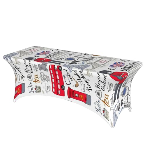 TTIGLHOH I Love London Tischdecke für Standardtische, universelle rechteckige Tischdecke für Hochzeit, Bankett, Party TTIGLHOH I Love London Tischdecke für Standardtische, universelle rechteckige Tischdecke für Hochzeit, Bankett, Party von TTIGLHOH