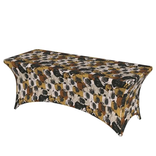 TTIGLHOH Imagen De Pug Tischdecke für Standardtische, universelle rechteckige Tischdecke für Hochzeit, Bankett, Party TTIGLHOH Imagen De Pug Tischdecke für Standardtische, universelle rechteckige Tischdecke für Hochzeit, Bankett, Party von TTIGLHOH