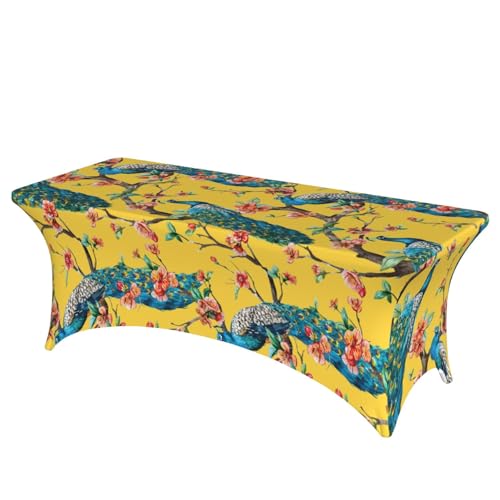 TTIGLHOH Schöne Pfau-Tischdecke für Standardtische, universelle rechteckige Tischdecke für Hochzeit, Bankett, Party TTIGLHOH Schöne Pfau-Tischdecke für Standardtische, universelle rechteckige Tischdecke für Hochzeit, Bankett, Party von TTIGLHOH
