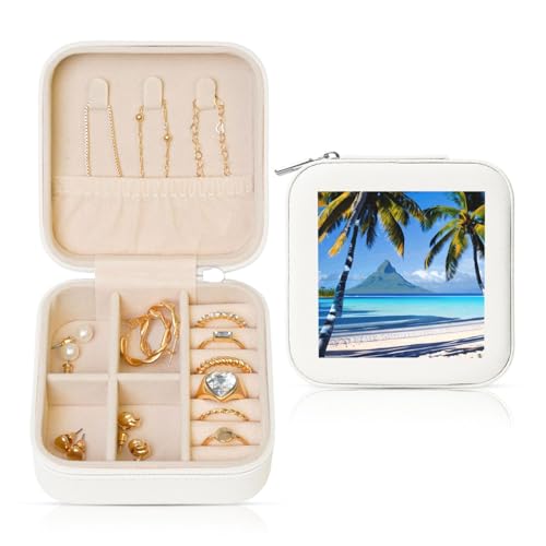 TTIGLHOH Tahiti Beaches Reise-Schmuckschatulle, kleine Schmuck-Organizer-Boxen für Damen, für Ohrringe, Ringe, Halsketten, Armbänder TTIGLHOH Tahiti Beaches Reise-Schmuckschatulle, kleine Schmuck-Organizer-Boxen für Damen, für Ohrringe, Ringe, Halsketten, Armbänder von TTIGLHOH