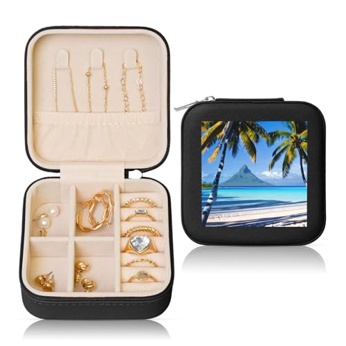 TTIGLHOH Tahiti Beaches Reise-Schmuckschatulle, kleine Schmuck-Organizer-Boxen für Damen, für Ohrringe, Ringe, Halsketten, Armbänder TTIGLHOH Tahiti Beaches Reise-Schmuckschatulle, kleine Schmuck-Organizer-Boxen für Damen, für Ohrringe, Ringe, Halsketten, Armbänder von TTIGLHOH