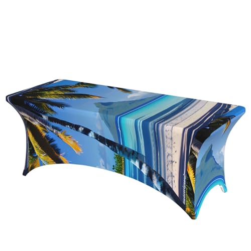 TTIGLHOH Tahiti Strand-Tischdecke für Standardtische, universelle rechteckige Tischdecke für Hochzeit, Bankett, Party TTIGLHOH Tahiti Strand-Tischdecke für Standardtische, universelle rechteckige Tischdecke für Hochzeit, Bankett, Party von TTIGLHOH