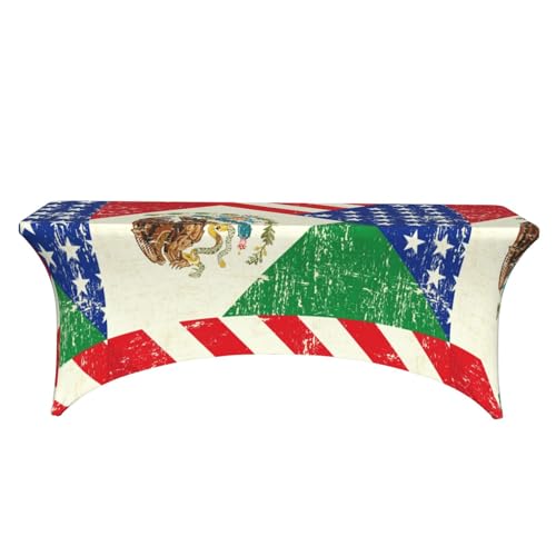 TTIGLHOH Tischdecke mit mexikanischer Flagge für Standardtische, universelle rechteckige Tischdecke für Hochzeit, Bankett, Party TTIGLHOH Tischdecke mit mexikanischer Flagge für Standardtische, universelle rechteckige Tischdecke für Hochzeit, Bankett, Party von TTIGLHOH