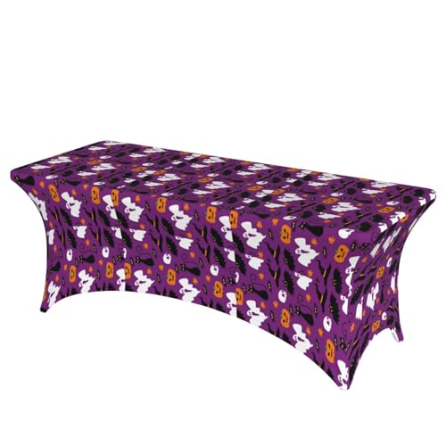 TTIGLHOH Violette Halloween-Horror-Tischdecke für Standardtische, universelle rechteckige Tischdecke für Hochzeit, Bankett, Party TTIGLHOH Violette Halloween-Horror-Tischdecke für Standardtische, universelle rechteckige Tischdecke für Hochzeit, Bankett, Party von TTIGLHOH