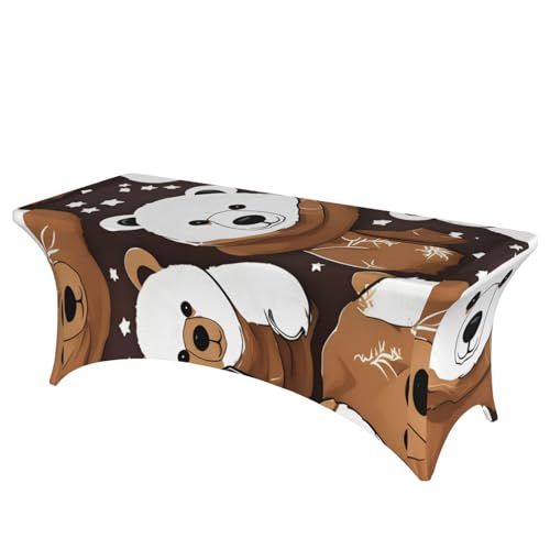 TTIGLHOH Weißer Bär Braunbär-Tischdecke für Standardtische, universelle rechteckige Tischdecke für Hochzeit, Bankett, Party TTIGLHOH Weißer Bär Braunbär-Tischdecke für Standardtische, universelle rechteckige Tischdecke für Hochzeit, Bankett, Party von TTIGLHOH