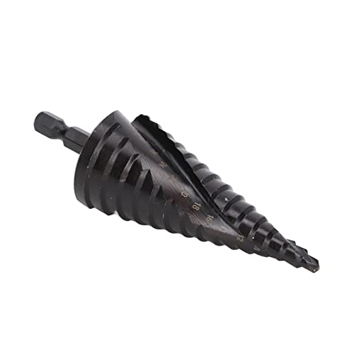 Stufenbohrer, Lochaufweiter, HSS-Spiralnut-Pagoden-Lochreibahle, Sechskantschaft-Werkzeug für Metall, Schwarz, Zum Lochbohren, Edelstahl, Kupfer, Aluminium, Holz, Kunststoff (15 von TTOCAR