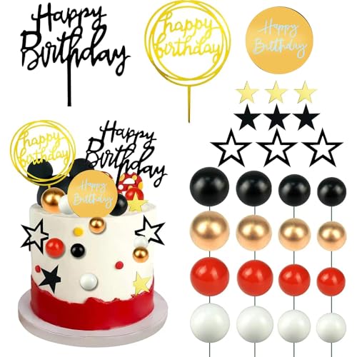 TTPSRY 34 Stück Tortendeko Geburstagstorte Happy Birthday Kuchendeko Glitter Cake Topper Cupcake Topper mit Sternen Luftballons TTPSRY 34 Stück Tortendeko Geburstagstorte Happy Birthday Kuchendeko Glitter Cake Topper Cupcake Topper mit Sternen Luftballons von TTPSRY