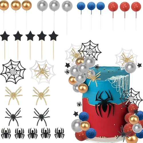 TTPSRY 41 Stück Spider Tortendeko Happy Birthday Kuchen Deko Super helden Geburtstagsdeko Geburtstag für Kinder Geburtstagsfeiern TTPSRY 41 Stück Spider Tortendeko Happy Birthday Kuchen Deko Super helden Geburtstagsdeko Geburtstag für Kinder Geburtstagsfeiern von TTPSRY