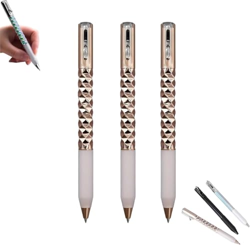 TTREWU 3Stück Knackige Sensorikstifte,Geometrischer Metall-Knisterstift,Geometrischer Metall-Formwandler-Schalterstift,Für Schule,Homeoffice und Büro (Gold) von TTREWU