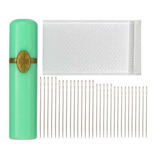 Nadel mit großem Öhr, Handnähnadel-Set, Nähen, Fingerhut, Nähnadel, Garn, Stricknadel für Handwerk von TTTLLNN
