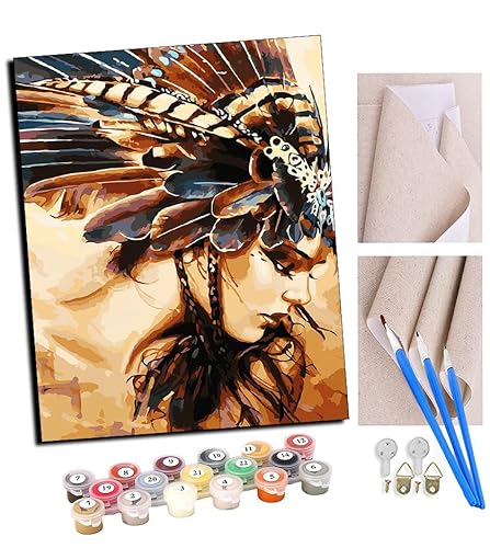 Malen nach Zahlen Kits für Erwachsene Tattoo Punk Hip Hop Graffiti Mädchen (122) mit Pinsel und Acrylpigment Diy Digitale Leinwand Malerei für Erwachsene Anfänger-16X20 Zoll Mit Rahmen von TUDOUTU