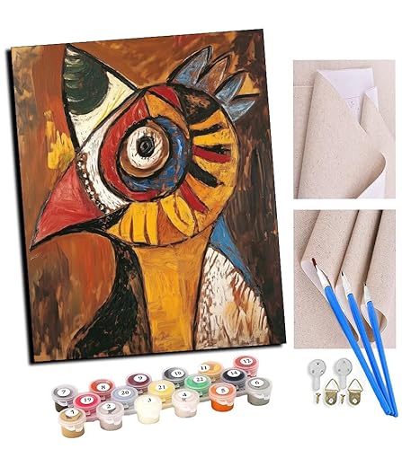 TUDOUTU DIY Malen nach Zahlen-Ölgemälde Geschenk für Erwachsene Bunte fliegende Vögel Malen Nach Zahlen Kits Wohnzimmer Schlafzimmer Wanddekoration 16 * 20inch(Mit Rahmen) von TUDOUTU
