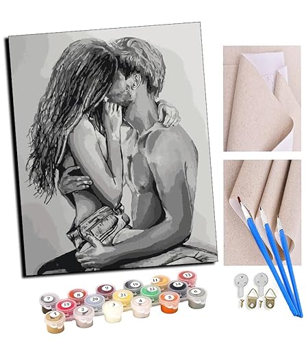 TUDOUTU DIY Malen nach Zahlen für Erwachsene Anfänger Leinen Leinwand Acryl Anzahl Malerei Geschenke Graues Paar umarmt Wandkunst Home Decoration 40x50cm Mit Rahmen TUDOUTU DIY Malen nach Zahlen für Erwachsene Anfänger Leinen Leinwand Acryl Anzahl Malerei Geschenke Graues Paar umarmt Wandkunst Home Decoration 40x50cm Mit Rahmen von TUDOUTU