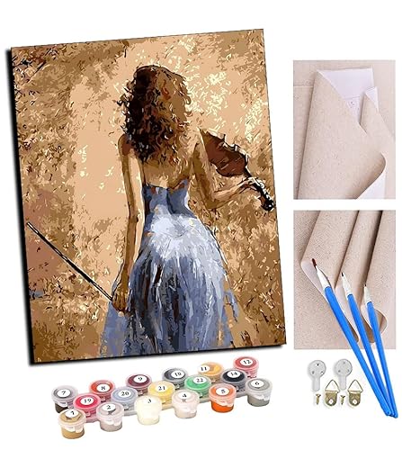 TUDOUTU DIY Malen nach Zahlen für Erwachsene Anfänger Leinen Leinwand Acryl Anzahl Malerei Geschenke Künstlerische Violine Mädchen zurück Wandkunst Home Decoration 40x50cm Mit Rahmen TUDOUTU DIY Malen nach Zahlen für Erwachsene Anfänger Leinen Leinwand Acryl Anzahl Malerei Geschenke Künstlerische Violine Mädchen zurück Wandkunst Home Decoration 40x50cm Mit Rahmen von TUDOUTU