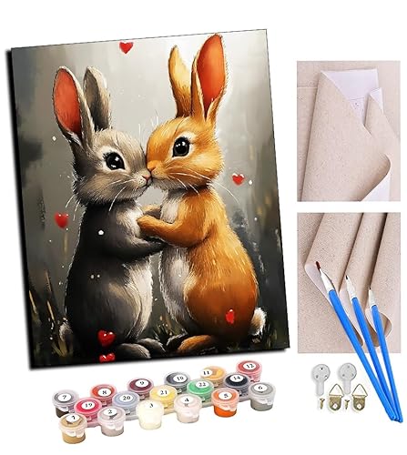 TUDOUTU DIY Malen nach Zahlen für Erwachsene Anfänger Leinen Leinwand Acryl Anzahl Malerei Geschenke Liebe Kaninchen Liebhaber Wandkunst Home Decoration 40x50cm Mit Rahmen TUDOUTU DIY Malen nach Zahlen für Erwachsene Anfänger Leinen Leinwand Acryl Anzahl Malerei Geschenke Liebe Kaninchen Liebhaber Wandkunst Home Decoration 40x50cm Mit Rahmen von TUDOUTU