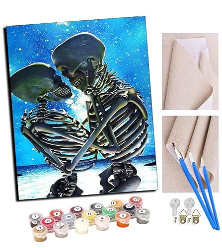 TUDOUTU DIY Malen nach Zahlen für Erwachsene Anfänger Leinen Leinwand Acryl Anzahl Malerei Geschenke Skelett Paar Meer Wandkunst Home Decoration 40x50cm Mit Rahmen TUDOUTU DIY Malen nach Zahlen für Erwachsene Anfänger Leinen Leinwand Acryl Anzahl Malerei Geschenke Skelett Paar Meer Wandkunst Home Decoration 40x50cm Mit Rahmen von TUDOUTU