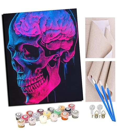 TUDOUTU Malen nach Zahlen Kits Art für Erwachsene mit Pinsel und Acrylpigment DIY Digitale Leinwand für Erwachsene Anfänger-Graffiti-Totenkopf 16 * 20 Zoll Mit Rahmen TUDOUTU Malen nach Zahlen Kits Art für Erwachsene mit Pinsel und Acrylpigment DIY Digitale Leinwand für Erwachsene Anfänger-Graffiti-Totenkopf 16 * 20 Zoll Mit Rahmen von TUDOUTU