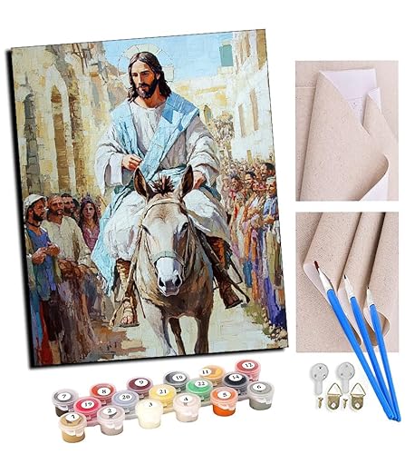 TUDOUTU Malen nach Zahlen Kits Art für Erwachsene mit Pinsel und Acrylpigment DIY Digitale Leinwand für Erwachsene Anfänger-Jesus zu Pferd 16 * 20 Zoll Mit Rahmen TUDOUTU Malen nach Zahlen Kits Art für Erwachsene mit Pinsel und Acrylpigment DIY Digitale Leinwand für Erwachsene Anfänger-Jesus zu Pferd 16 * 20 Zoll Mit Rahmen von TUDOUTU