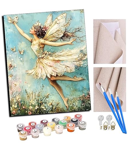 TUDOUTU Malen nach Zahlen Kits Art für Erwachsene mit Pinsel und Acrylpigment DIY Digitale Leinwand für Erwachsene Anfänger-Schmetterlingstanz im Schleier 16 * 20 Zoll Mit Rahmen TUDOUTU Malen nach Zahlen Kits Art für Erwachsene mit Pinsel und Acrylpigment DIY Digitale Leinwand für Erwachsene Anfänger-Schmetterlingstanz im Schleier 16 * 20 Zoll Mit Rahmen von TUDOUTU
