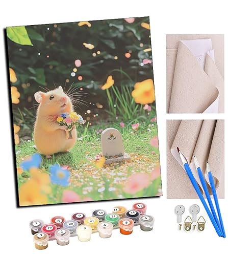 TUDOUTU Malen nach Zahlen Kits Art für Erwachsene mit Pinsel und Acrylpigment DIY Digitale Leinwand für Erwachsene Anfänger-Süße Maus und Blumen 16 * 20 Zoll Mit Rahmen TUDOUTU Malen nach Zahlen Kits Art für Erwachsene mit Pinsel und Acrylpigment DIY Digitale Leinwand für Erwachsene Anfänger-Süße Maus und Blumen 16 * 20 Zoll Mit Rahmen von TUDOUTU