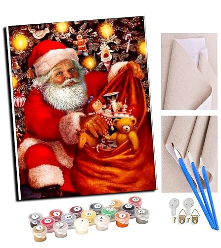 TUDOUTU Malen nach Zahlen Kits Art für Erwachsene mit Pinsel und Acrylpigment DIY Digitale Leinwand für Erwachsene Anfänger-Weihnachtsmann und Geschenktüte 16 * 20 Zoll Mit Rahmen TUDOUTU Malen nach Zahlen Kits Art für Erwachsene mit Pinsel und Acrylpigment DIY Digitale Leinwand für Erwachsene Anfänger-Weihnachtsmann und Geschenktüte 16 * 20 Zoll Mit Rahmen von TUDOUTU