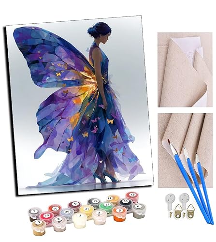 TUDOUTU Malen nach Zahlen Kits Art für Erwachsene mit Pinsel und Acrylpigment DIY Digitale Leinwand für Erwachsene Anfänger-Wunderschönes Kleid mit Schmetterlingsflügeln 16 * 20 Zoll Mit Rahmen TUDOUTU Malen nach Zahlen Kits Art für Erwachsene mit Pinsel und Acrylpigment DIY Digitale Leinwand für Erwachsene Anfänger-Wunderschönes Kleid mit Schmetterlingsflügeln 16 * 20 Zoll Mit Rahmen von TUDOUTU