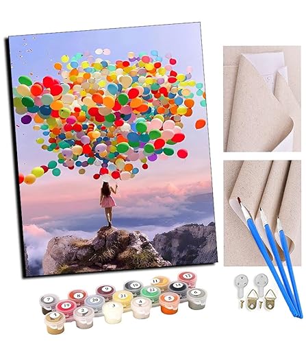 TUDOUTU Malen nach Zahlen Kits Ballon-Dame DIY vorgedruckte Leinwand Ölgemälde Geschenk für Erwachsene Kinder Home House Decor 40 * 50 cm Mit Rahmen TUDOUTU Malen nach Zahlen Kits Ballon-Dame DIY vorgedruckte Leinwand Ölgemälde Geschenk für Erwachsene Kinder Home House Decor 40 * 50 cm Mit Rahmen von TUDOUTU