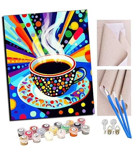 TUDOUTU Malen nach Zahlen Kits Bunter Kaffeetraum DIY vorgedruckte Leinwand Ölgemälde Geschenk für Erwachsene Kinder Home House Decor 40 * 50 cm Mit Rahmen TUDOUTU Malen nach Zahlen Kits Bunter Kaffeetraum DIY vorgedruckte Leinwand Ölgemälde Geschenk für Erwachsene Kinder Home House Decor 40 * 50 cm Mit Rahmen von TUDOUTU