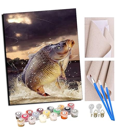 TUDOUTU Malen nach Zahlen Kits Fische interessante Tiere DIY vorgedruckte Leinwand Ölgemälde Geschenk für Erwachsene Kinder Home House Decor 40 * 50 cm Mit Rahmen TUDOUTU Malen nach Zahlen Kits Fische interessante Tiere DIY vorgedruckte Leinwand Ölgemälde Geschenk für Erwachsene Kinder Home House Decor 40 * 50 cm Mit Rahmen von TUDOUTU