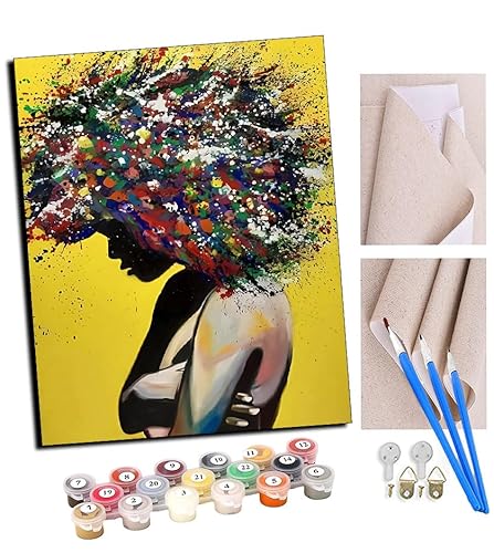 TUDOUTU Malen nach Zahlen Kits Kunst Afrikanisches Aquarellmädchen DIY vorgedruckte Leinwand Ölgemälde Geschenk für Erwachsene Kinder Home House Decor 40 * 50 cm Mit Rahmen TUDOUTU Malen nach Zahlen Kits Kunst Afrikanisches Aquarellmädchen DIY vorgedruckte Leinwand Ölgemälde Geschenk für Erwachsene Kinder Home House Decor 40 * 50 cm Mit Rahmen von TUDOUTU
