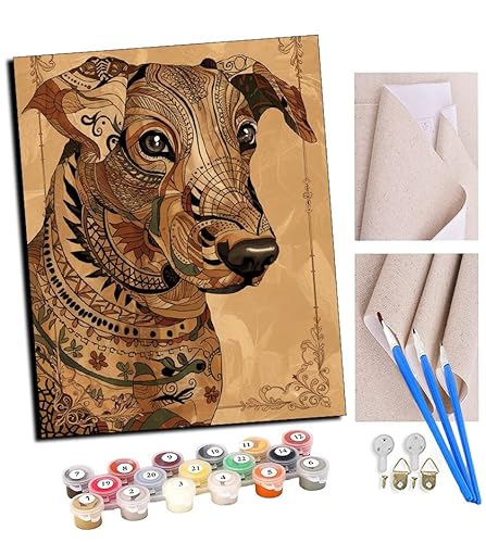 TUDOUTU Malen nach Zahlen Kits Kunst Gemusterter Hundeschatten DIY vorgedruckte Leinwand Ölgemälde Geschenk für Erwachsene Kinder Home House Decor 40 * 50 cm Mit Rahmen TUDOUTU Malen nach Zahlen Kits Kunst Gemusterter Hundeschatten DIY vorgedruckte Leinwand Ölgemälde Geschenk für Erwachsene Kinder Home House Decor 40 * 50 cm Mit Rahmen von TUDOUTU