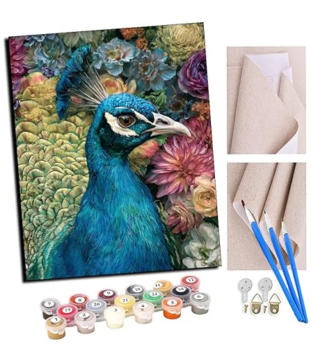 TUDOUTU Malen nach Zahlen Kits Kunst Hundert Blumen und grüne Federn DIY vorgedruckte Leinwand Ölgemälde Geschenk für Erwachsene Kinder Home House Decor 40 * 50 cm Mit Rahmen TUDOUTU Malen nach Zahlen Kits Kunst Hundert Blumen und grüne Federn DIY vorgedruckte Leinwand Ölgemälde Geschenk für Erwachsene Kinder Home House Decor 40 * 50 cm Mit Rahmen von TUDOUTU