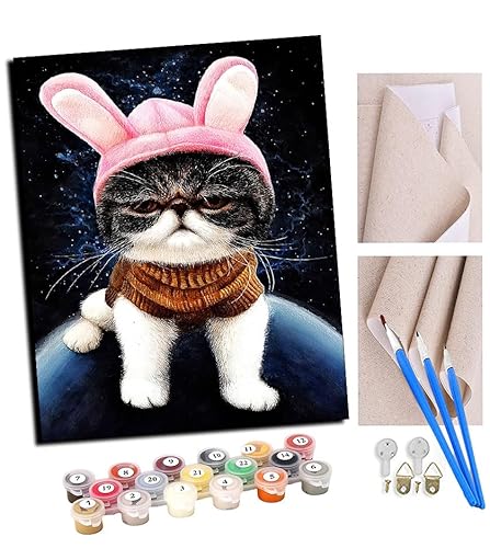 TUDOUTU Malen nach Zahlen Kits Kunst Katze steht auf dem Globus DIY vorgedruckte Leinwand Ölgemälde Geschenk für Erwachsene Kinder Home House Decor 40 * 50 cm Mit Rahmen TUDOUTU Malen nach Zahlen Kits Kunst Katze steht auf dem Globus DIY vorgedruckte Leinwand Ölgemälde Geschenk für Erwachsene Kinder Home House Decor 40 * 50 cm Mit Rahmen von TUDOUTU
