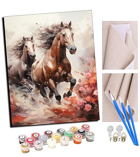 TUDOUTU Malen nach Zahlen Kits Laufendes Pferd DIY vorgedruckte Leinwand Ölgemälde Geschenk für Erwachsene Kinder Home House Decor 40 * 50 cm Mit Rahmen TUDOUTU Malen nach Zahlen Kits Laufendes Pferd DIY vorgedruckte Leinwand Ölgemälde Geschenk für Erwachsene Kinder Home House Decor 40 * 50 cm Mit Rahmen von TUDOUTU